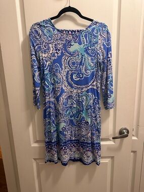 Lilly Pulitzer Blue, Aqua & Pink Printed Dress